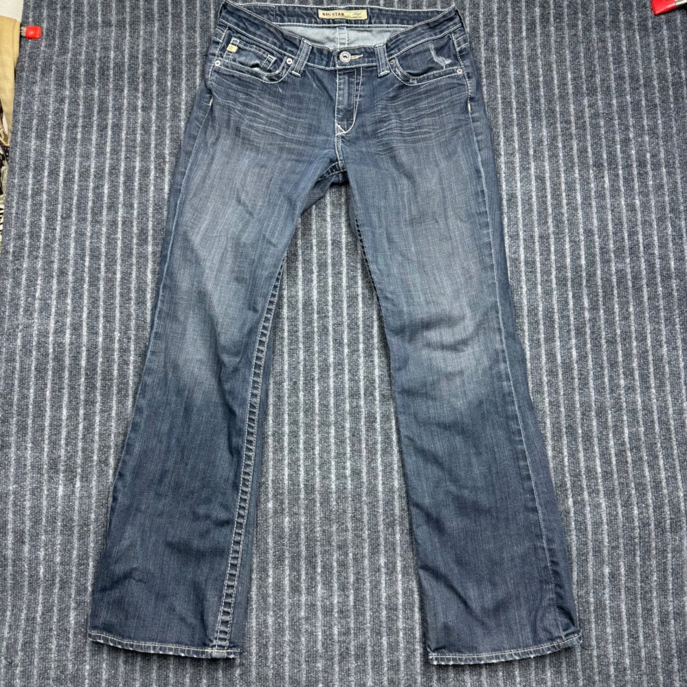 Big Star Hazel Curvy Fit‎ Jeans 30R Blue Excellent Bootcut Thick Stitch (2204)